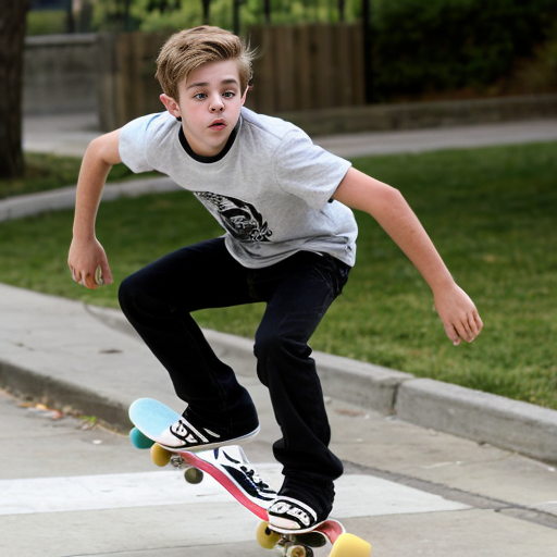 oli man dressed as a teen and riding a skateboard