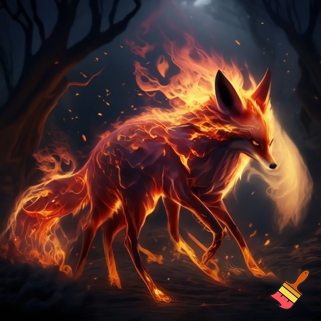 fantasi ræv lavet af ild