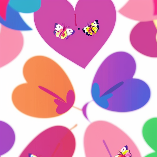 Cute 100 butterflies making a heart shape