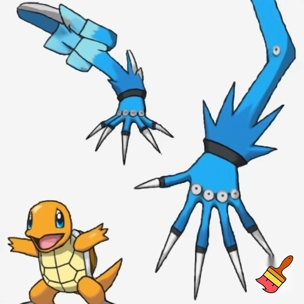 blue rookie level veemon agumon digimon squirtle pokemon fusion skinny arms and skinny legs