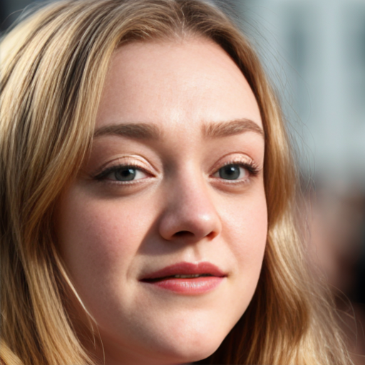 Dakota Fanning, close up shot, face, blonde hair,
