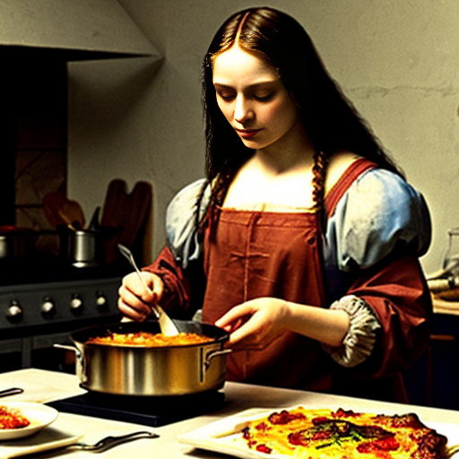 Leonardo Da Vinci cooking
