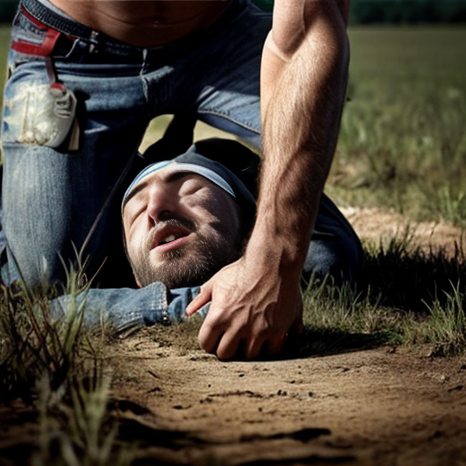 a man dead from a distance in lookinf from the field

