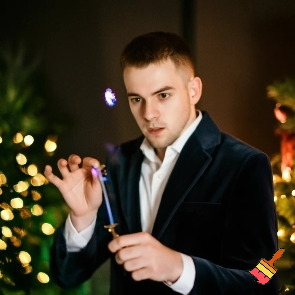 Magic magic Christmas magician an adult kid an adult kid wand magic wand