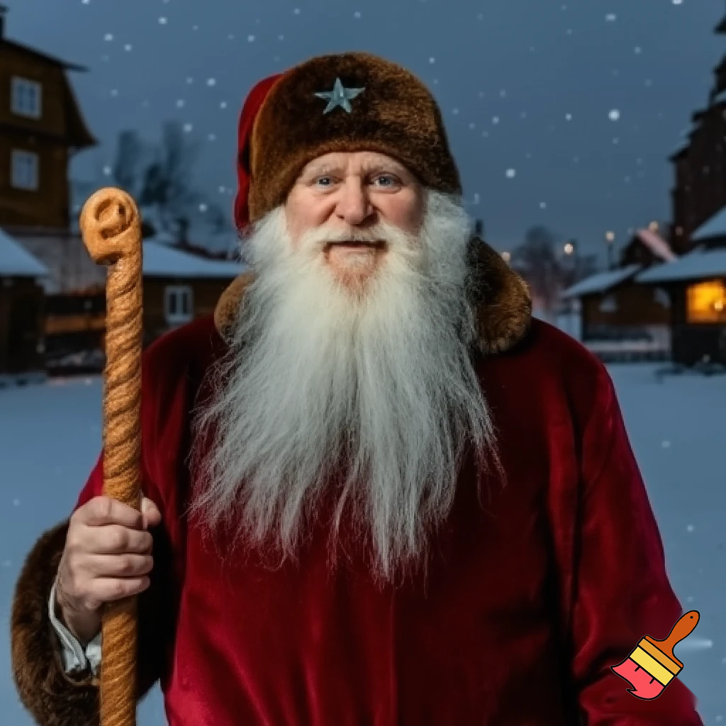 The real Santa Claus Russia walking stick star Santa Claus a a real person