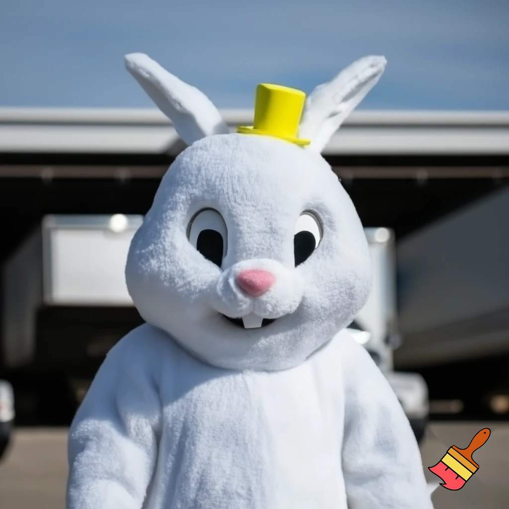 Mascot costume, Easter bunny top hat special top hat falcon gate trucking Centre