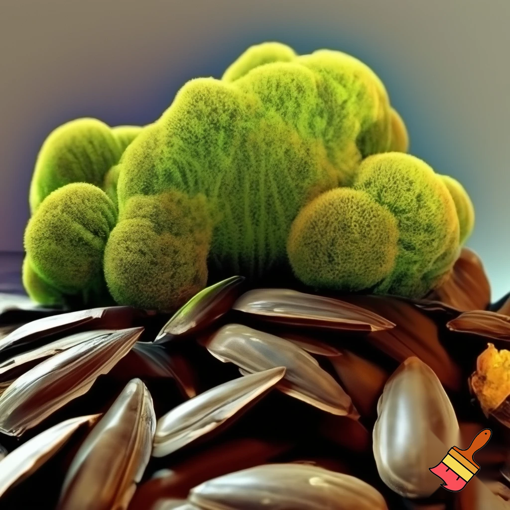 Aspergillus parasiticus on sunflower seeds for a background image