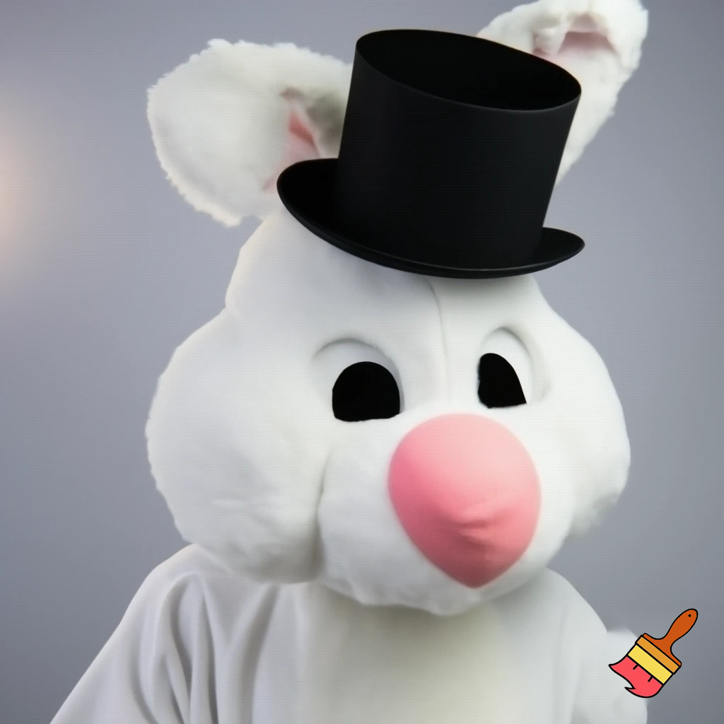 Easter bunny mascot costume top hat magic