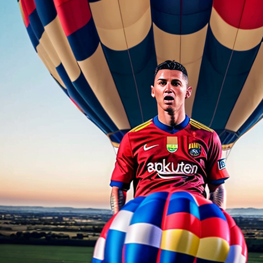messi with ronaldo in hot air balloon together