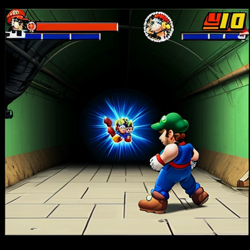 Mario combat with goku in the sewers