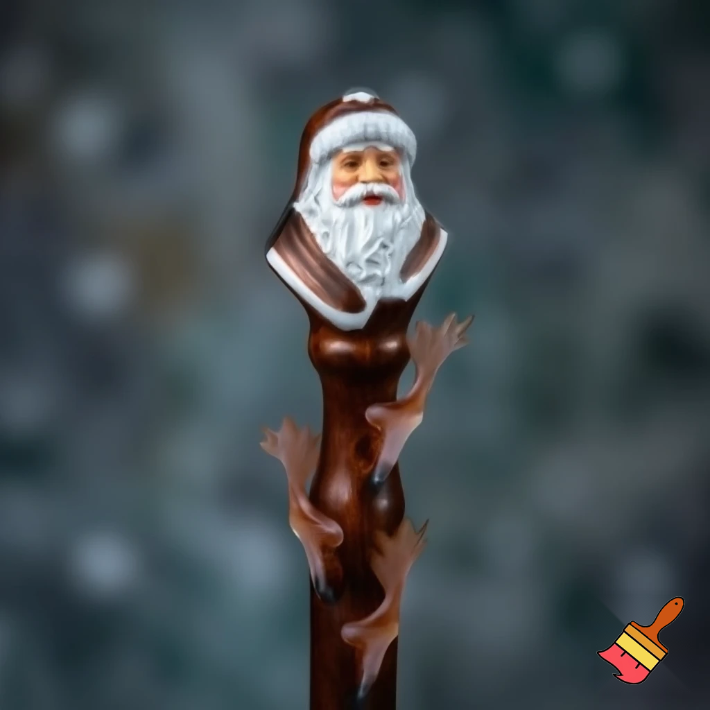 Russian Santa Claus walking stick with with t reindeers magic walking stick a plastic plastic Russian Santa Claus walking stick magic walking stick