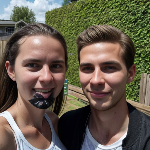 Goretzka and Vanessa at the backyard 