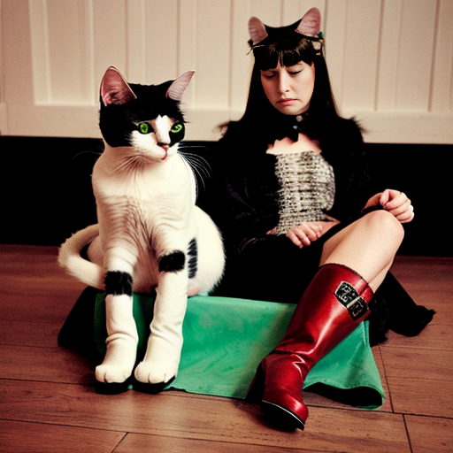 hazme un gato con botas y una princesa envenenenada