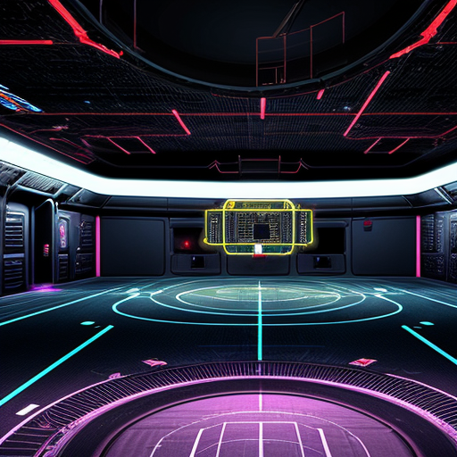 cyber-punk space soccer field