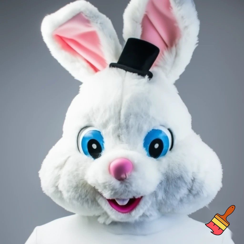 Easter bunny mascot costume top hat