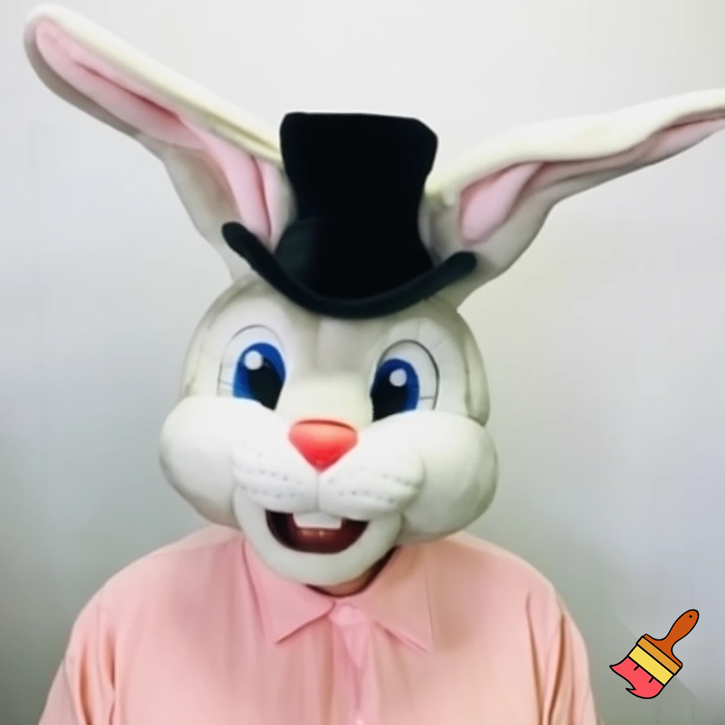 Easter bunny castle mascot top hat costume Easter bunny ears bunny head hat top hat