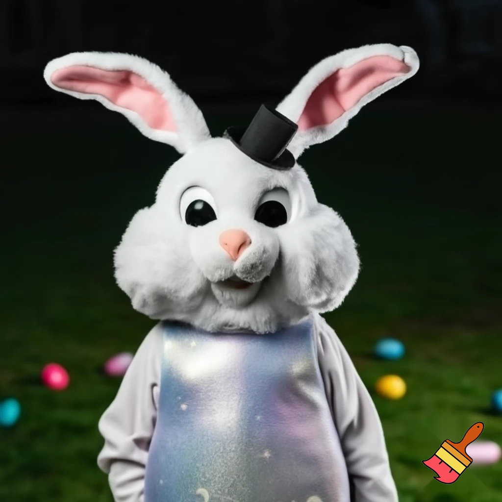 Easter bunny mascot costume top hat mascot costume magic