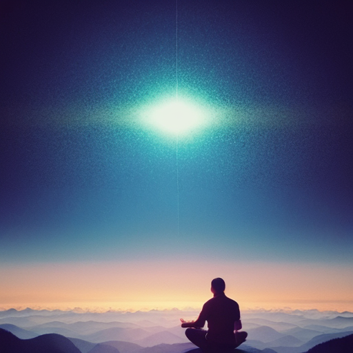 lucid dreaming. meditative by a mountain