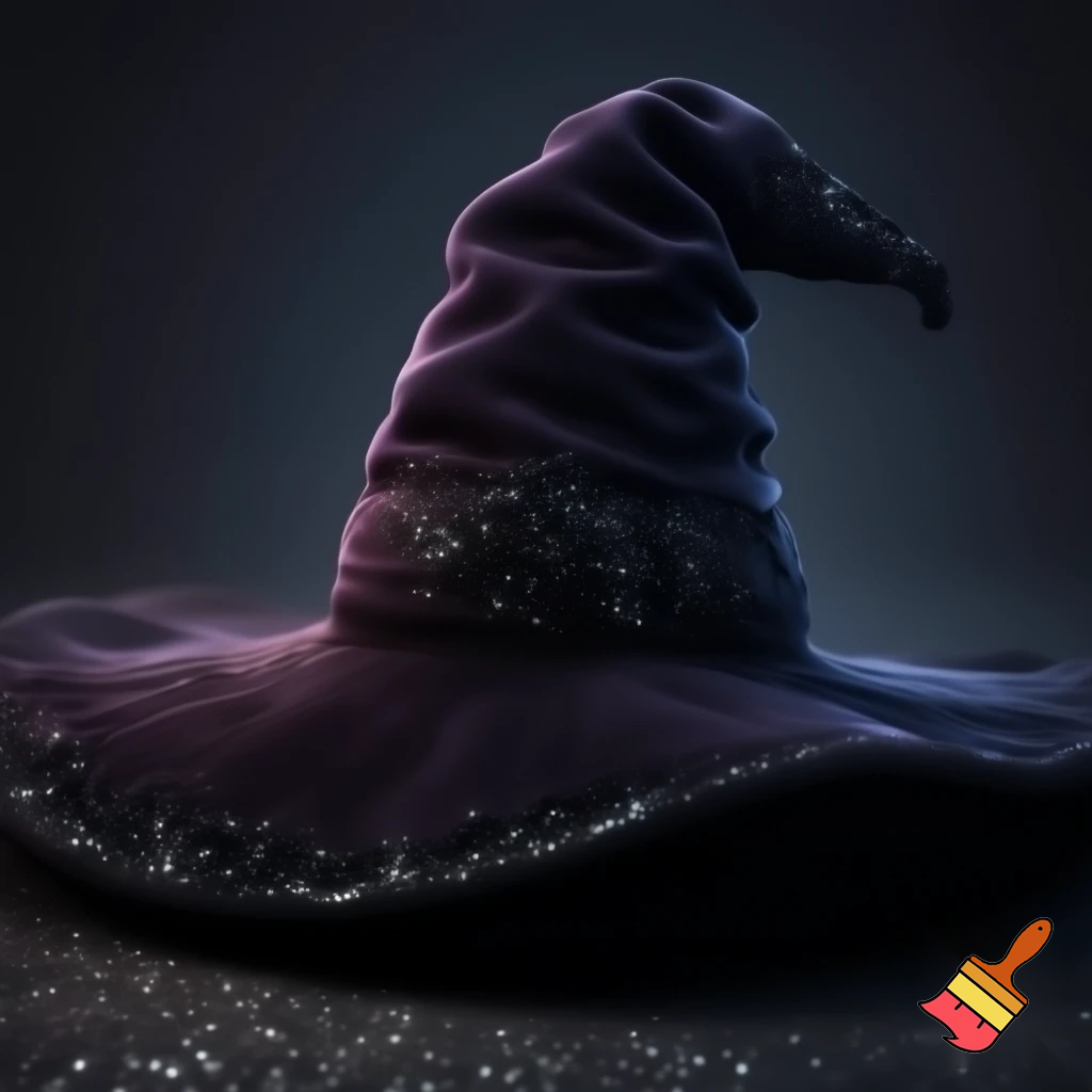Velvet witches hat, witches hat, dark velvet witches hat and black glitter a fabric and velvet