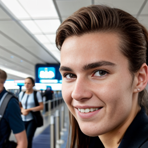 Goretzka and Vanessa at the airport 