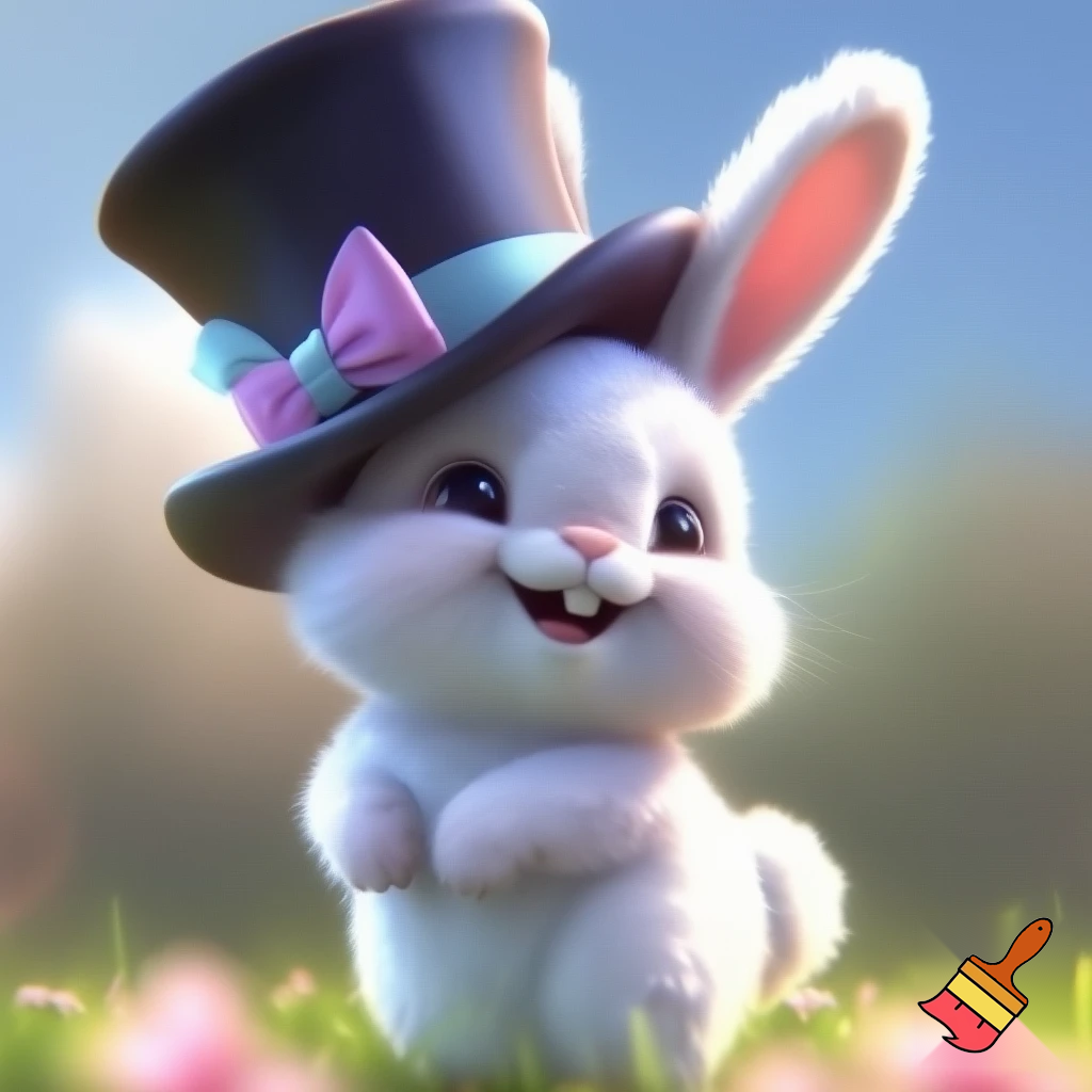 Easter bunny mascot top hat costume