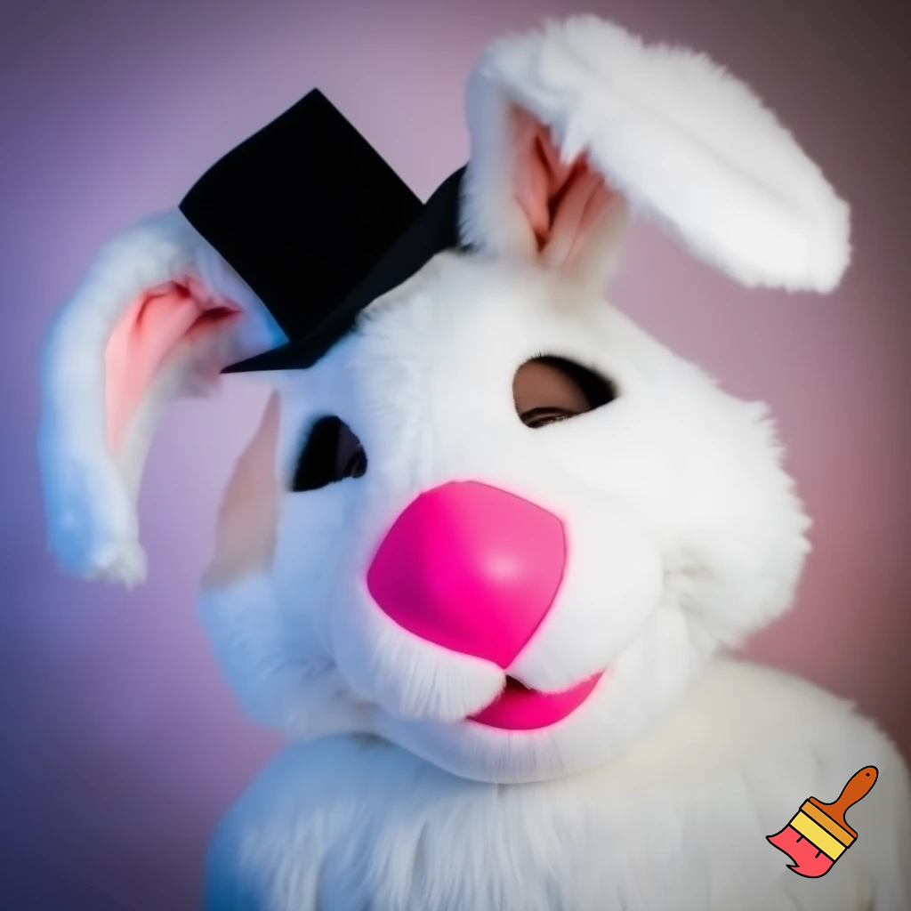 Easter bunny mascot costume top hat