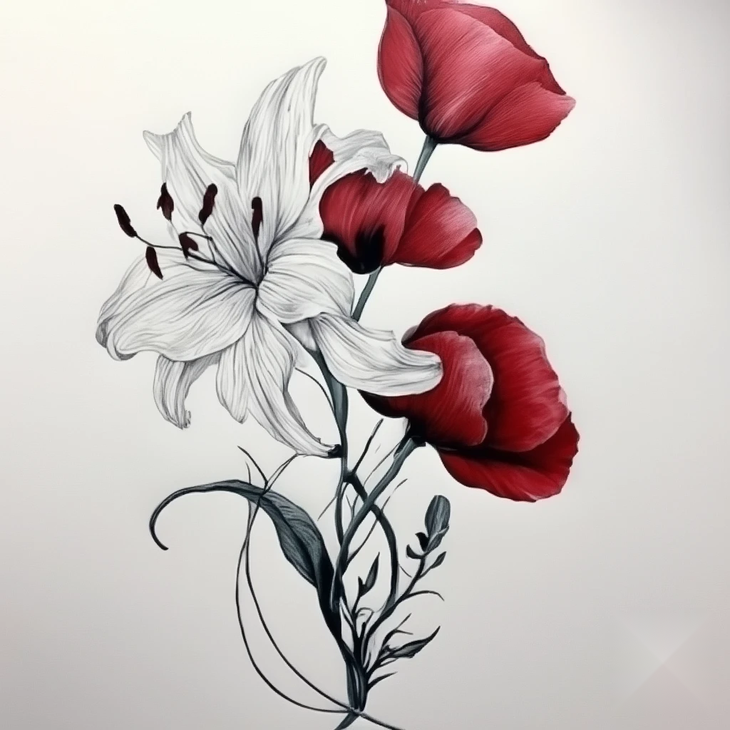 august birth flower tattoo