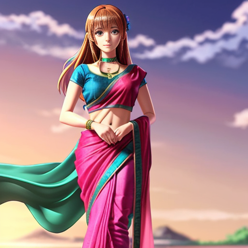 Girl in saree in step by step