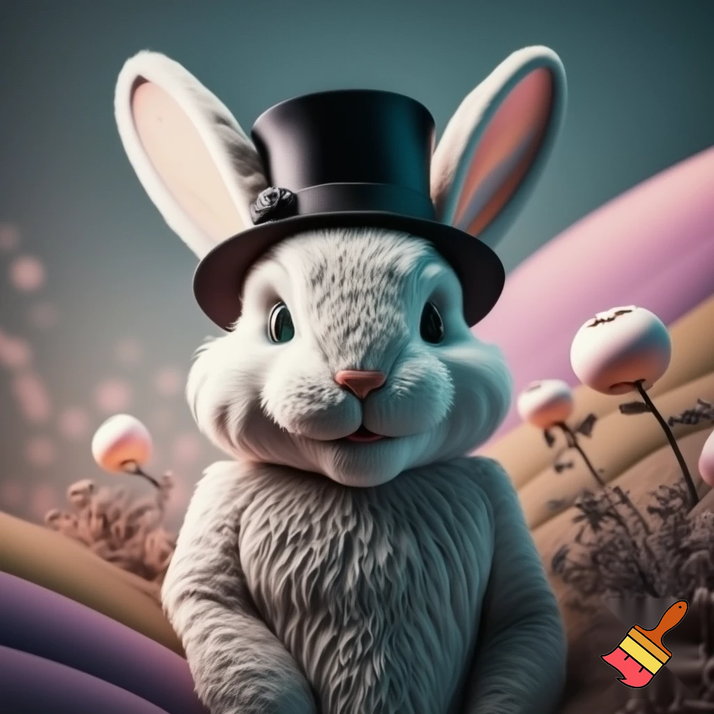  Easter bunny mascot costume top hat special land special in delicate