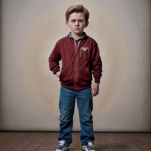 The full body of a completely naked boy standing.