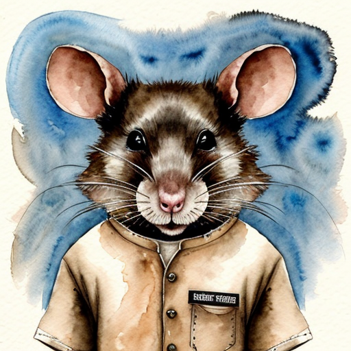  rat, evil, sinister, wearing prison outfit, mugshot style, no human