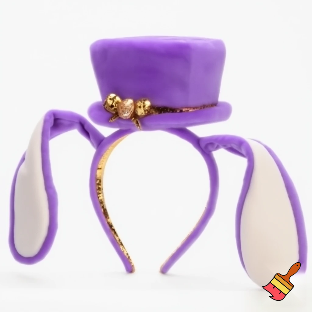 Easter top hat headband Easter bunny headband, purple and white with gold Easter top hat headband