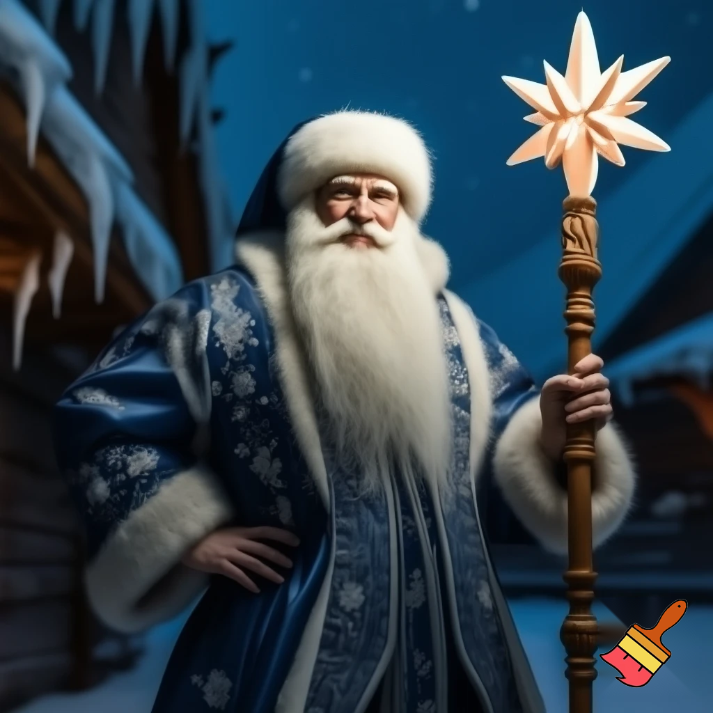 Russian Santa Claus magic one staff walking stick with a star real Santa Claus, Santa Claus the real person
