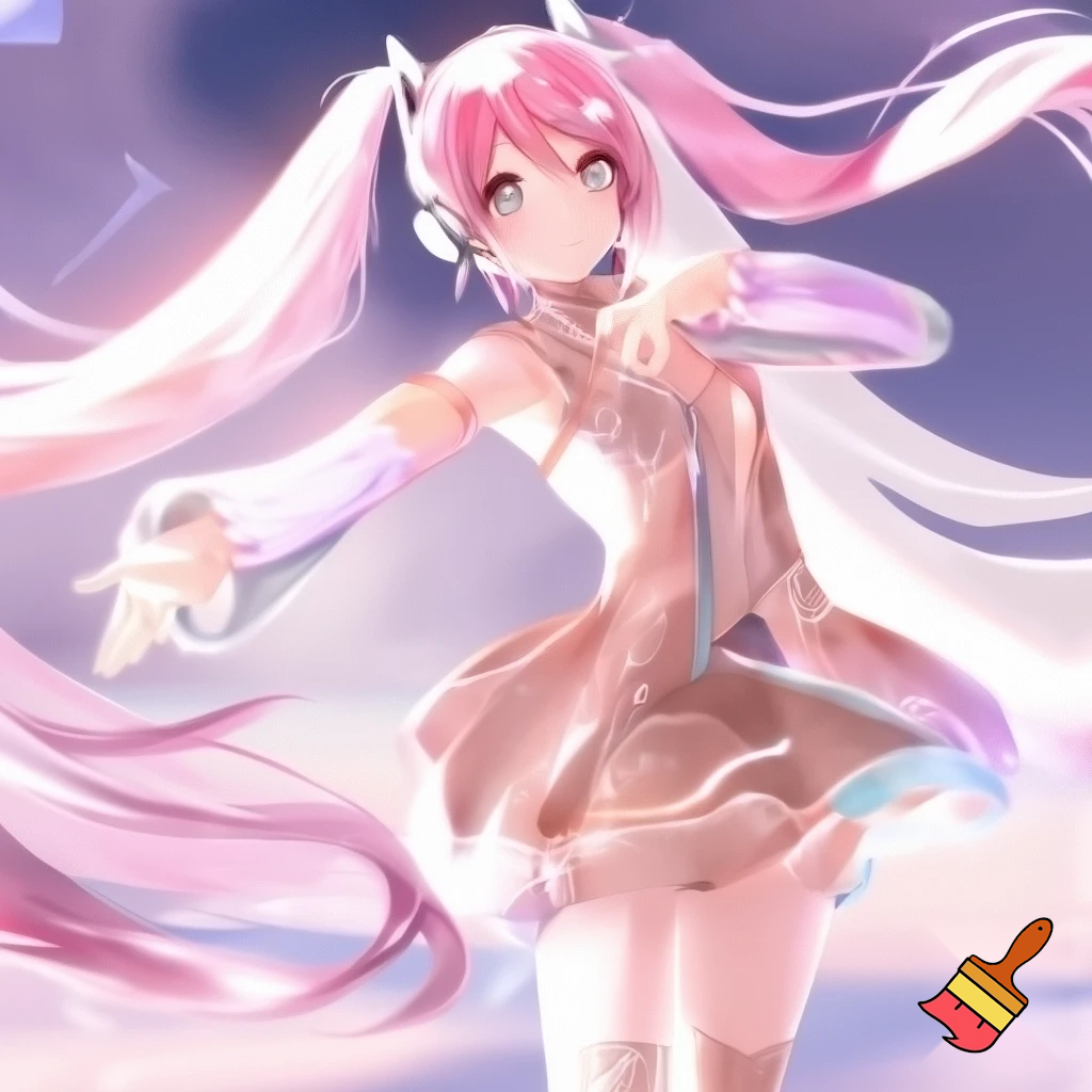 Pink-white Hatsune miku