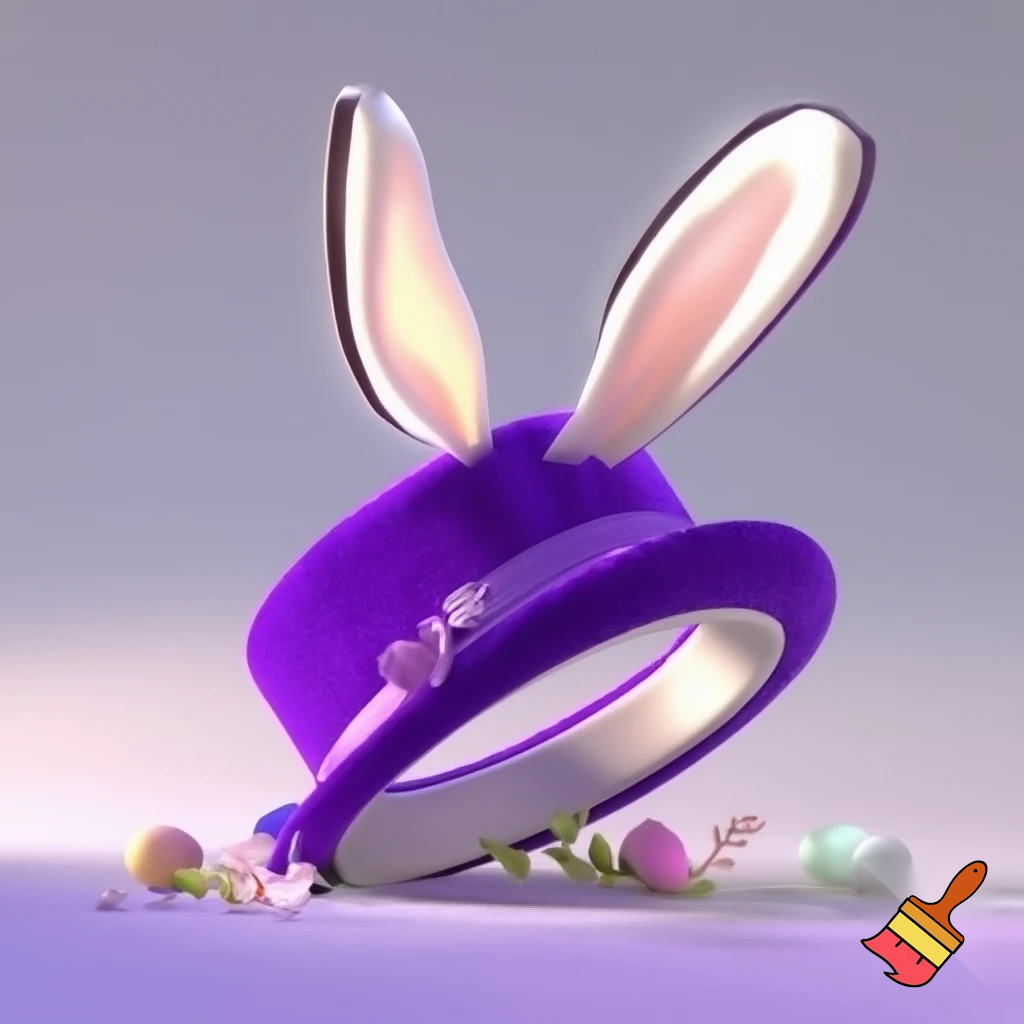 Easter bunny headband, top hat, Easter hat headband, top hat, purple and white, purple and white velvet top hat
