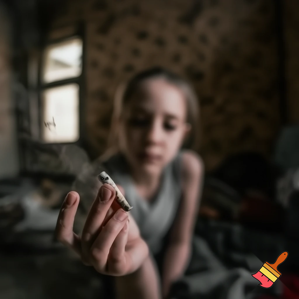 Little girl smoking weed