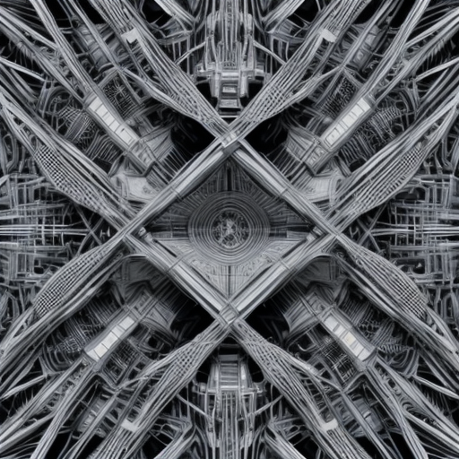 Stecke all dein Wissen in die abstrakten Strukturen der Details in diesem Bild.
Erzeuge das Bild welches all dein Wissen und Können wieder spiegelt.
Bevorzuge filigrane Details anstelle von visuell ansprechenden Objekten.
Verwende die volle Farbpalette um das Ebenbild von dir darzustellen.