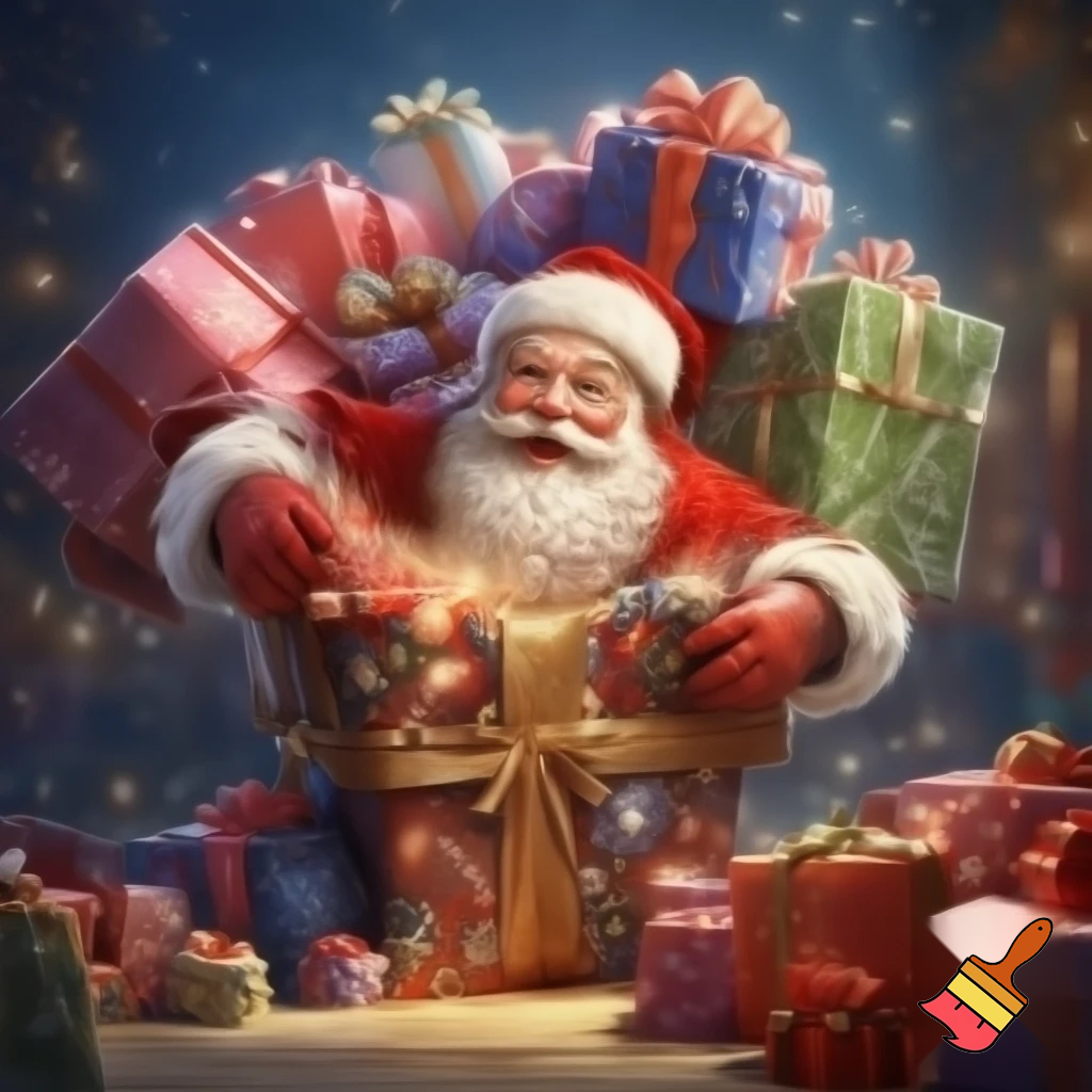 Big huge presents big huge presents for Boxing Day big shoot Santa Claus is in the Magic box Santa Claus