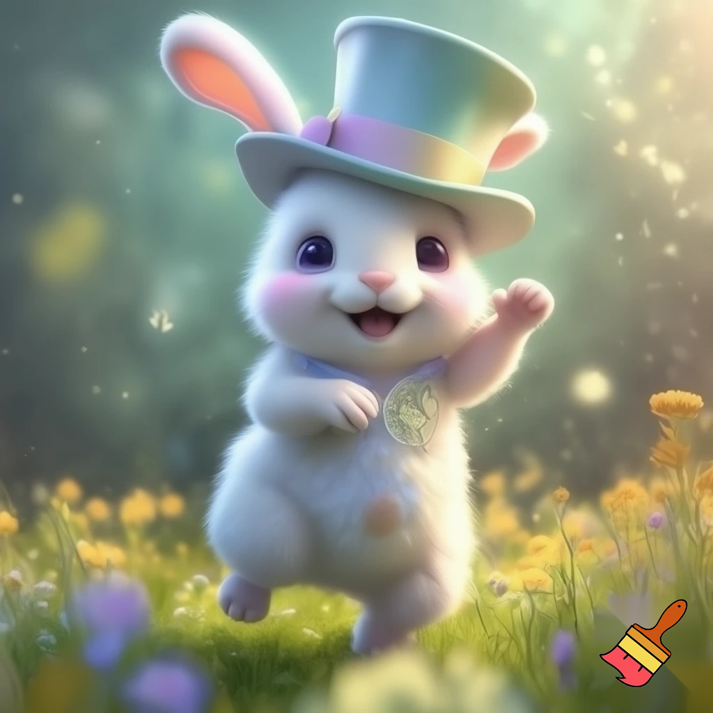 Easter bunny mascot costume top hat