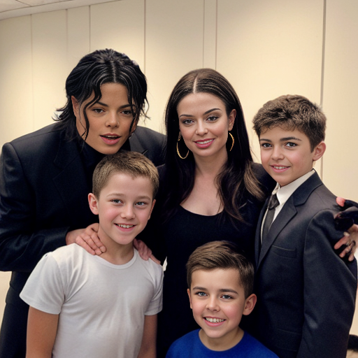 genreate a image of micheal jackson ,  jeffrey esptein and charlie kirk with kids
