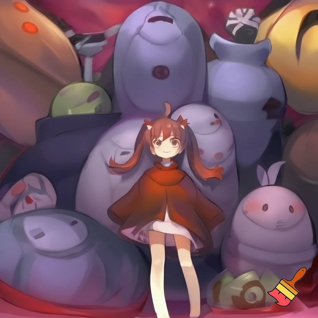 Anime girl
 with huge tiddies.