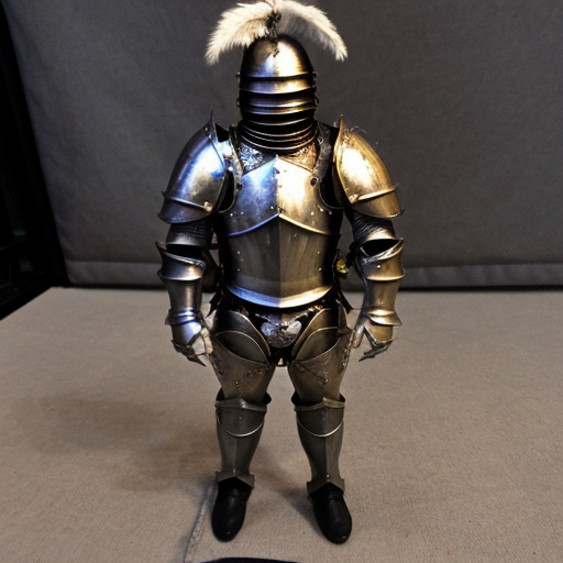 Small man in armor with smaller man in armor
