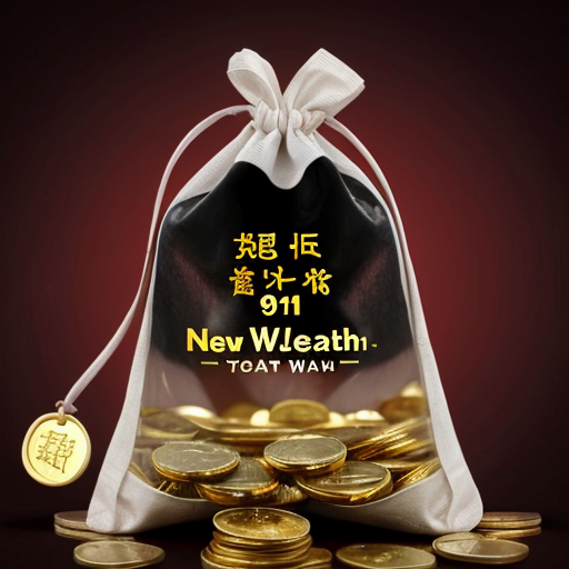 帮我生成图片：采用卡通动漫风格打造的画面，背景是鲜艳的中国红渐变色彩，充满了喜庆的感觉。背景最下方的五个迷你财神爷造型可爱，表情丰富，十分讨喜。背景最上方的福袋袋口大张并倾斜向下，金光闪耀的金币如流水般从福袋中洒出，寓意着新的一年财源广进、福气满满。比例 1:1。