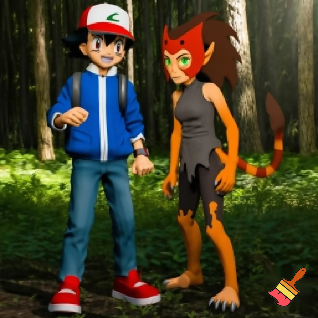 Ash Ketchum with catra

