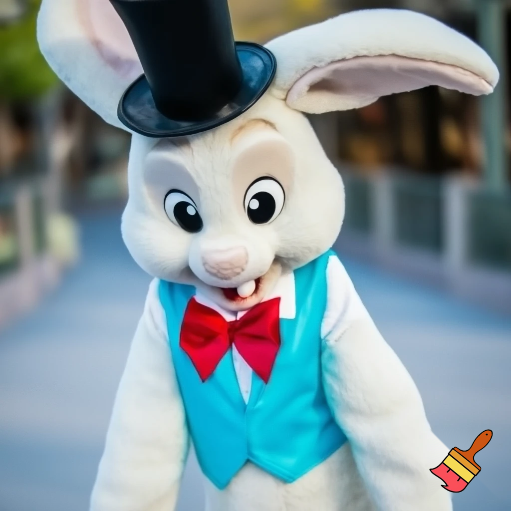 Easter bunny mascot  Disneyland costume top hat