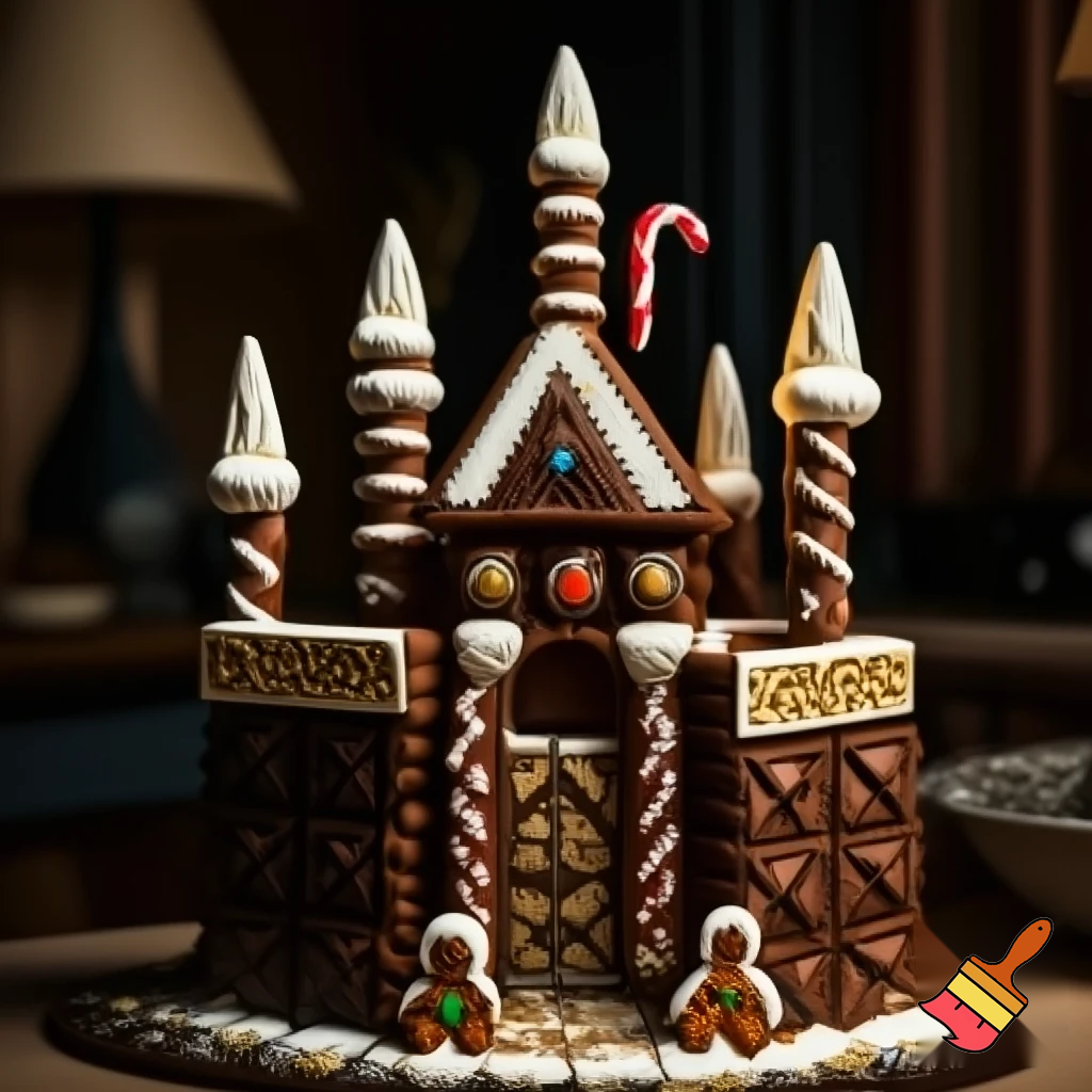 Chocolate gingerbread house castle