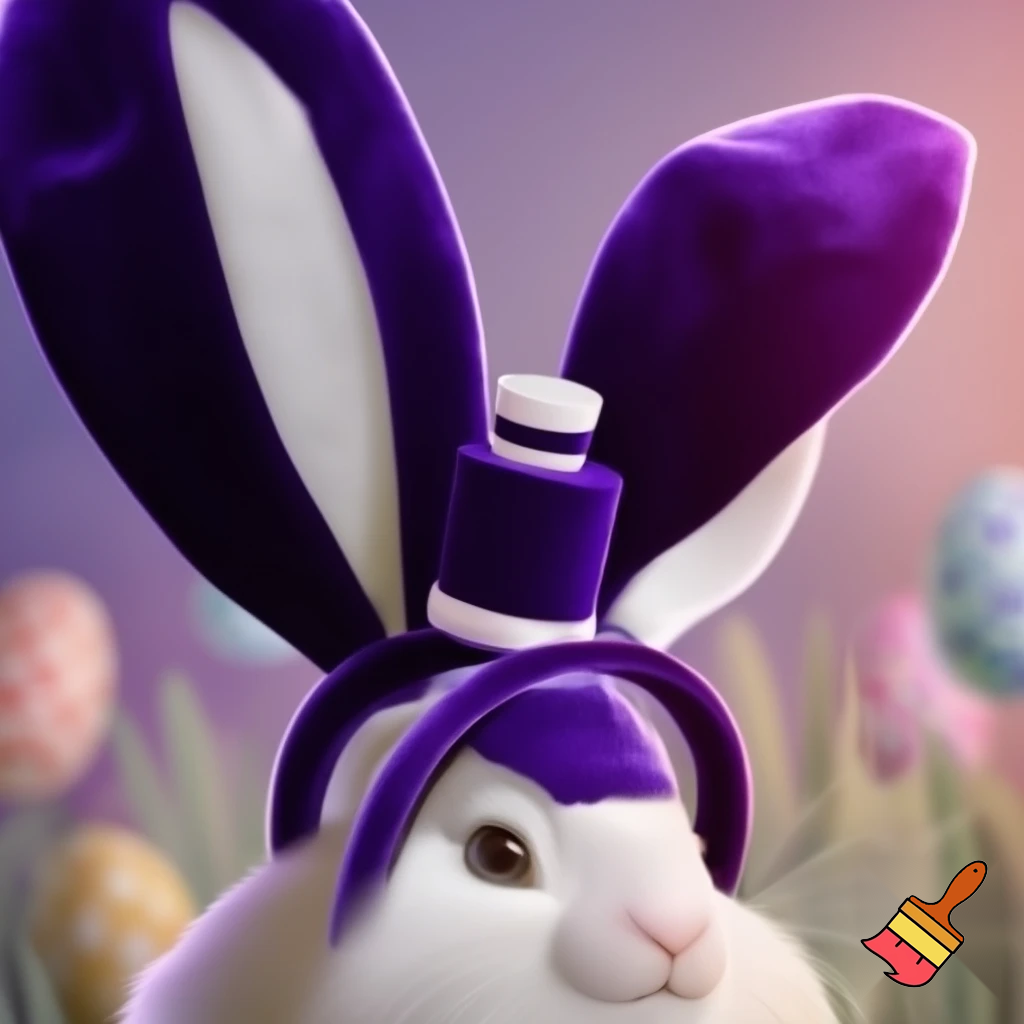 Easter bunny headband velvet Easter bunny, bunny ears, purple and white bunny velvet headband Easter bunny ear top hat