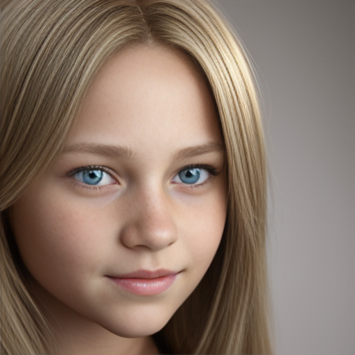 A photo of a posh rich blonde haired girl who is around 11 years old head shot