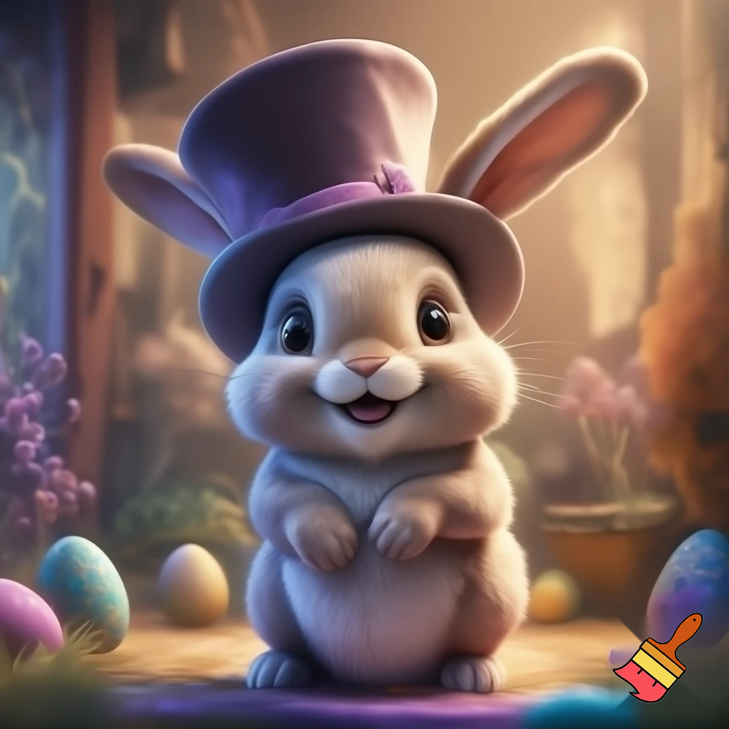 Easter bunny mascot costume top hat Easter bunny’s house