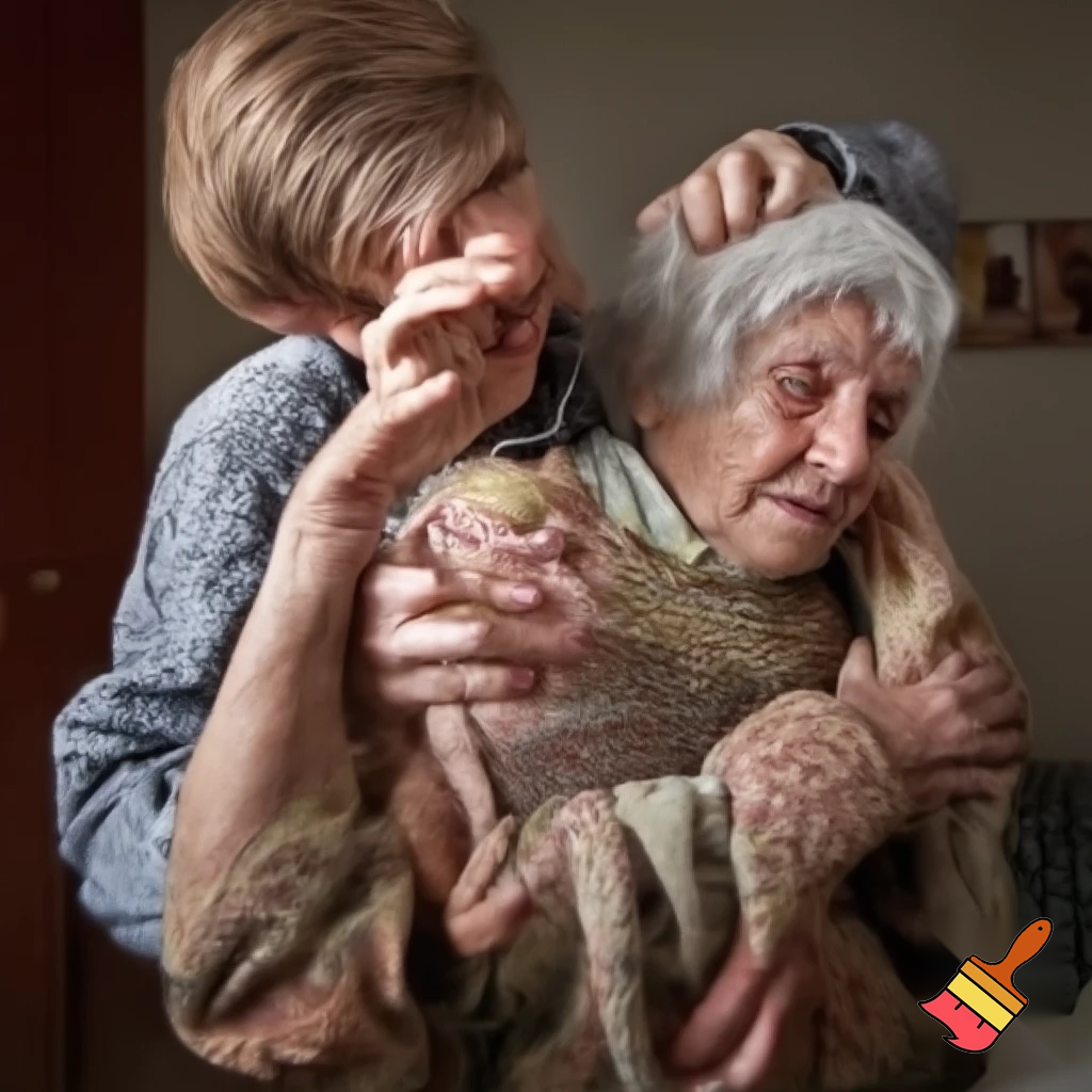 Gray haired grandmother getting dped by brown headed 18 year old bosses
